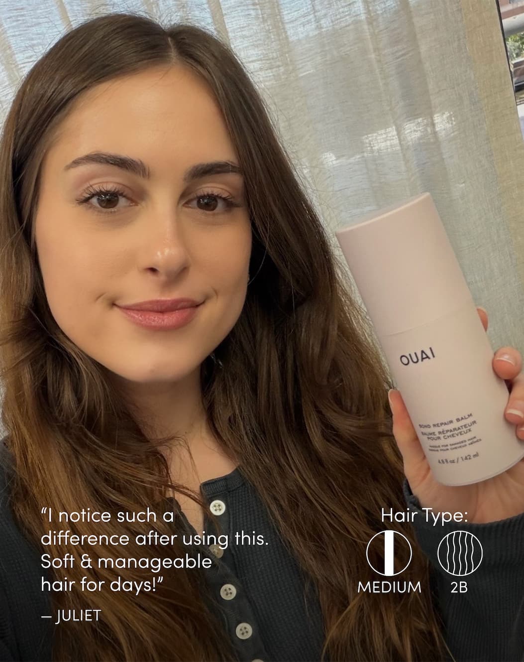 "I notice a such a difference after using this, soft and manageable hair for days!" - Juliet