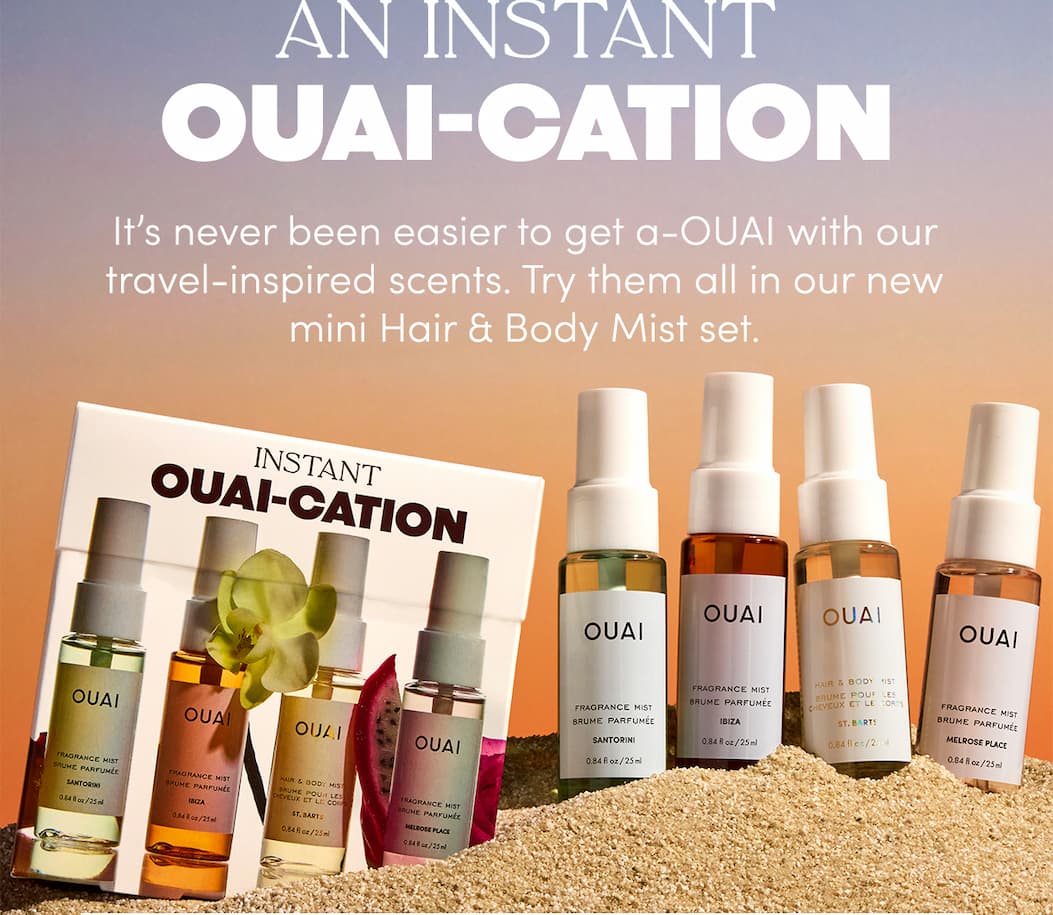 It's never been easier to get a-OUAI with our travel-inspired scents. Try them all in our new mini Hair & Body Mist set.