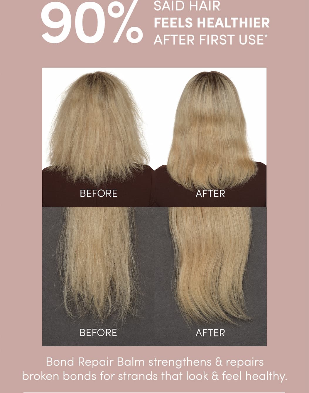 Bond Repair Balm strengthens & repairs broken bonds for strands that look & feel healthy.