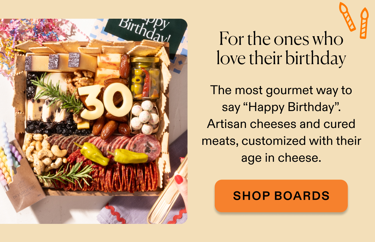 Click to shop Birthday cheese & charcuterie boards