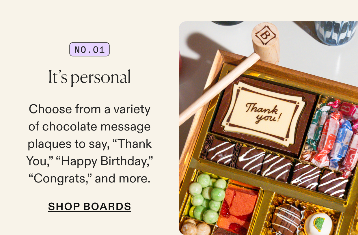 Choose from a variety of message plaques, click to shop dessert boards