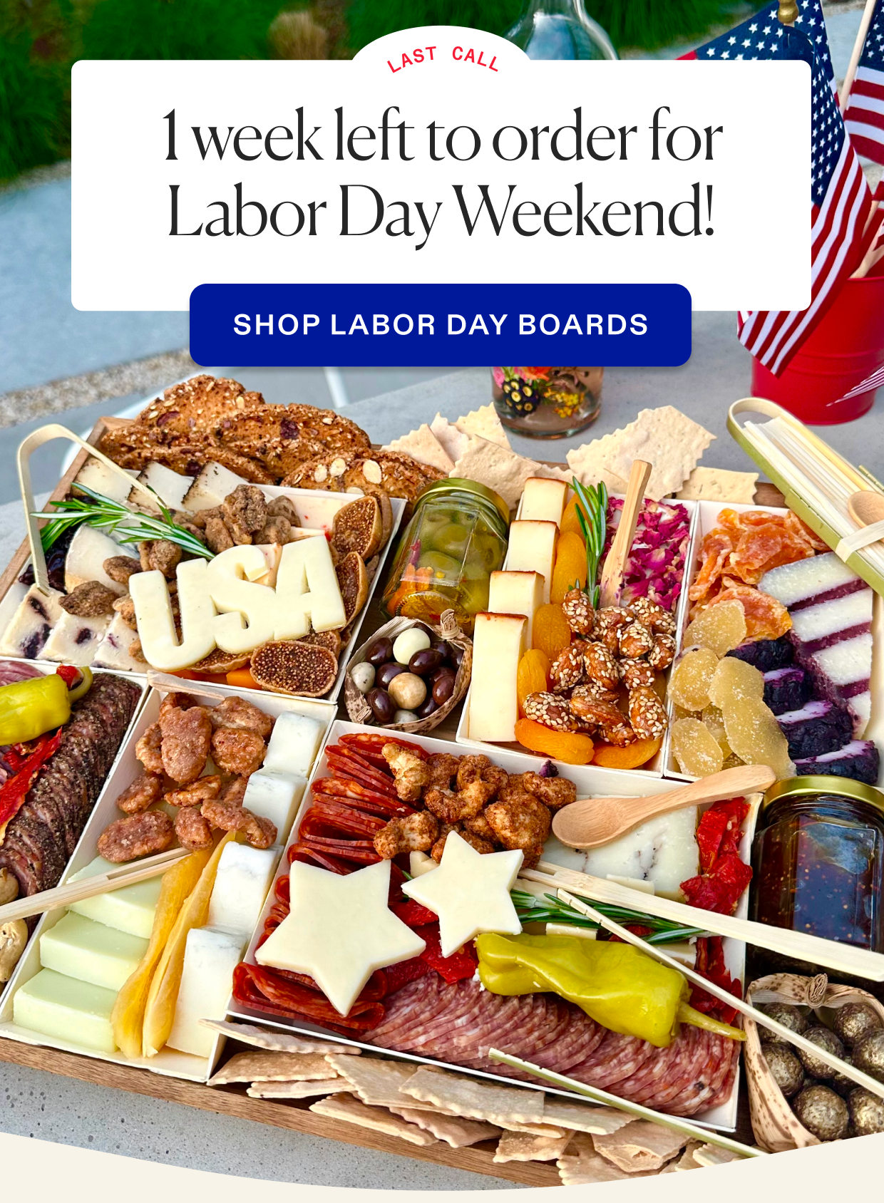 1 week left to order, click to shop labor day boards