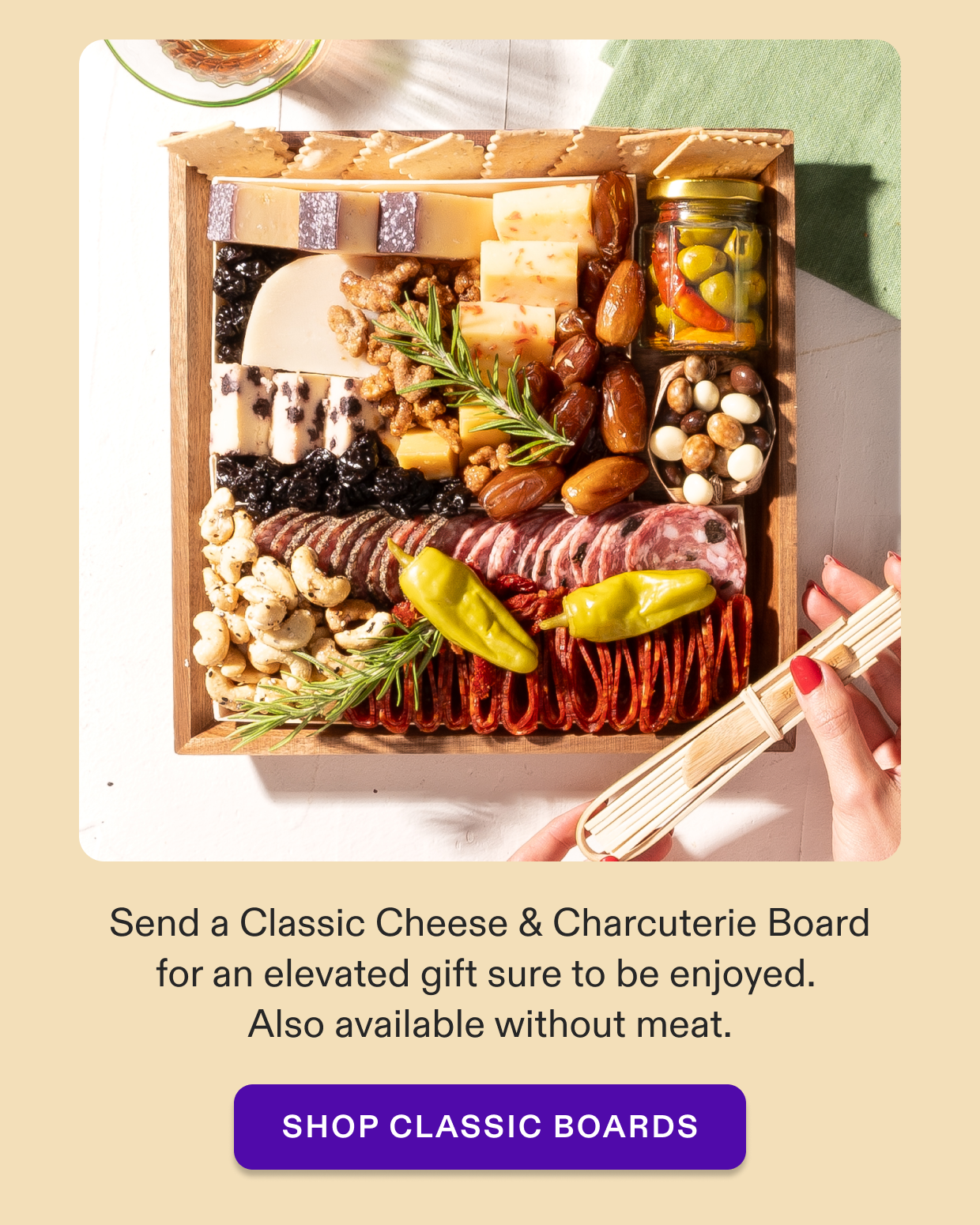 Click to shop classic cheese & charcuterie boards.