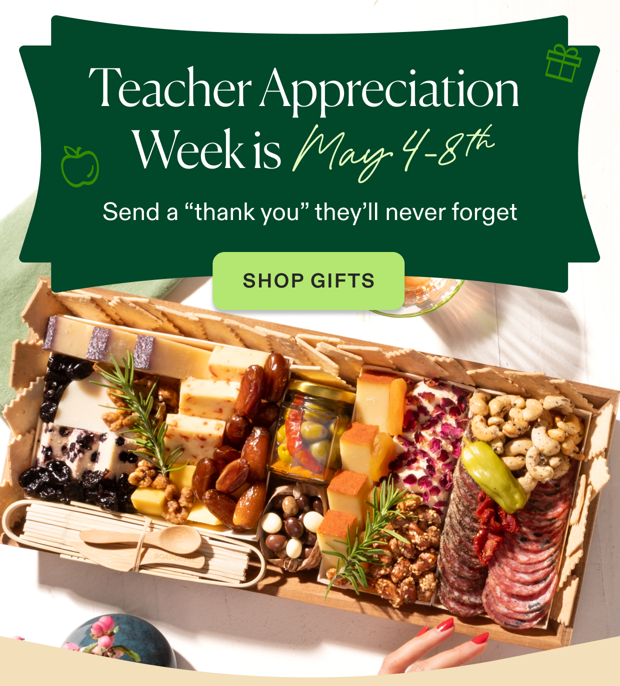 Teacher Appreciation week is May 4-8th, click to shop thank you gifts.
