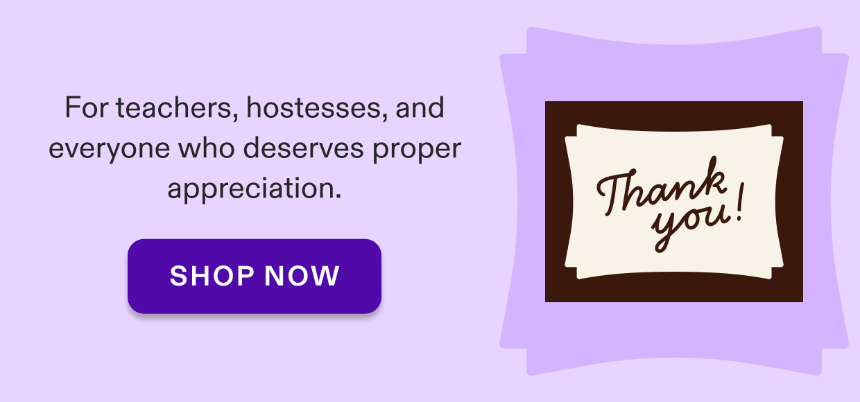 Click to shop medium dessert board with chocolate "thank you" message