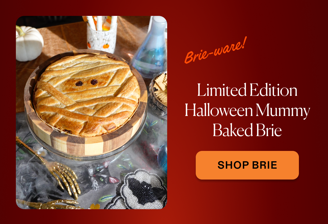 Click to shop Halloween mummy baked brie