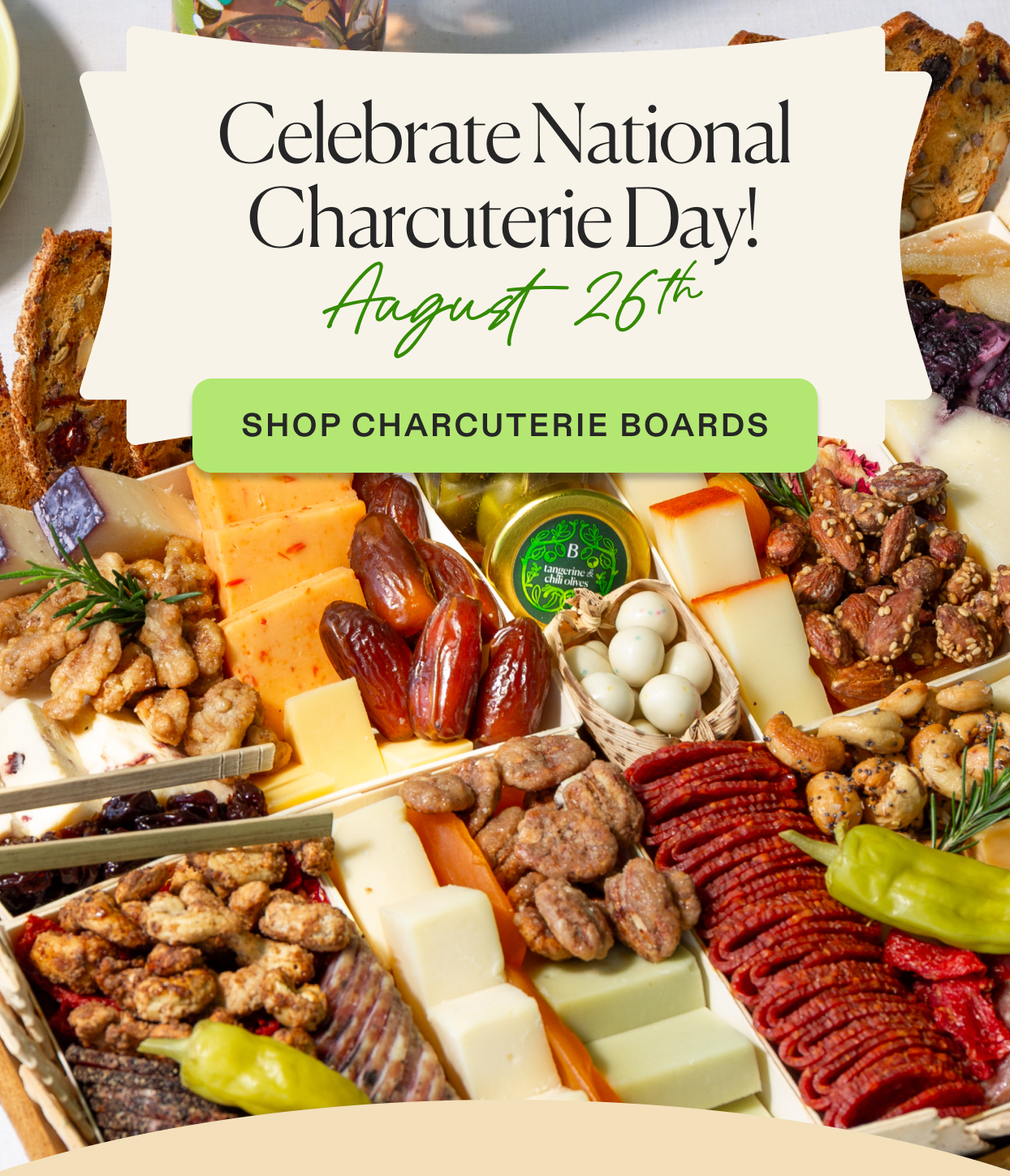 Celebrate National Charcuterie Day August 26th! Click to shop Charcuterie boards.
