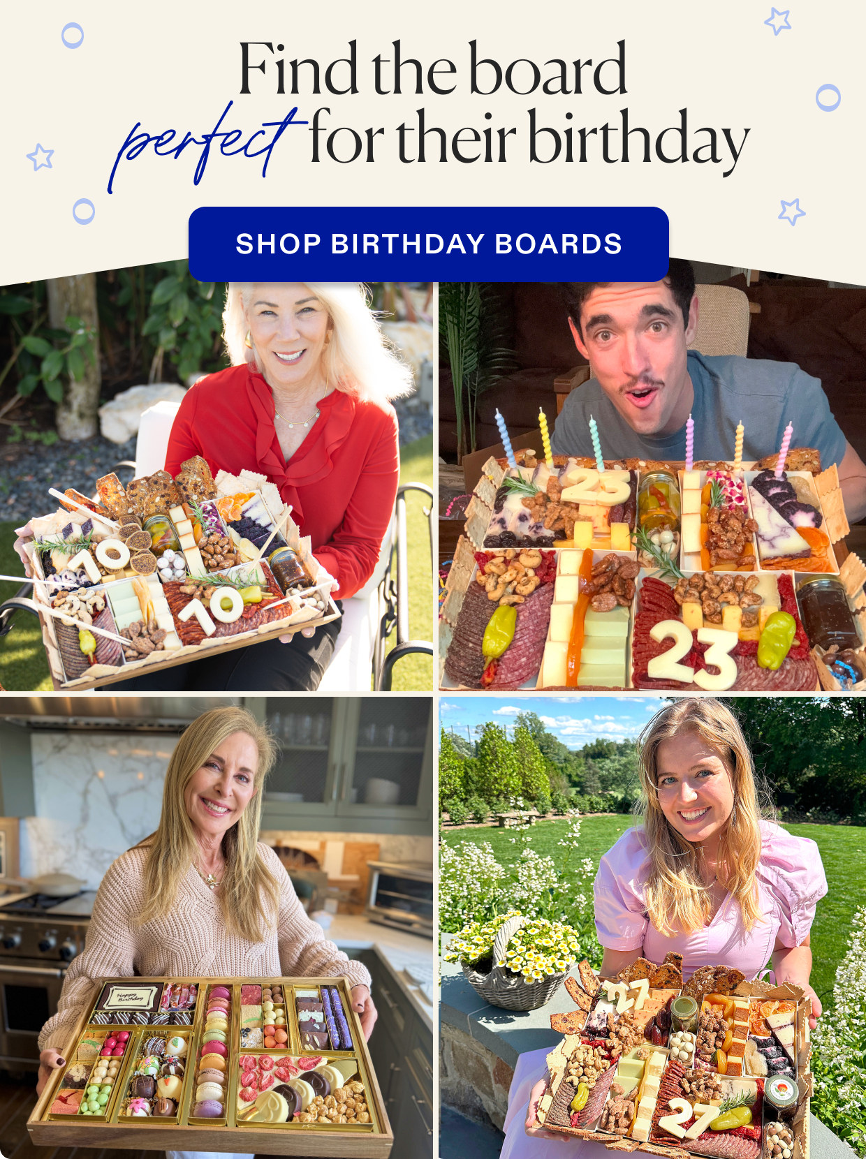Let us help find the perfect gift, click to shop birthday boards.