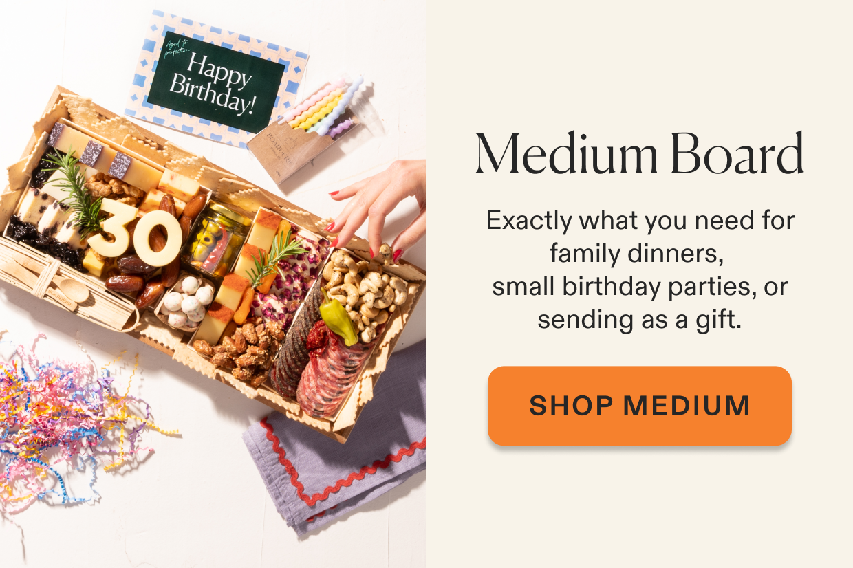 Click to shop Medium Birthday cheese & charcuterie boards