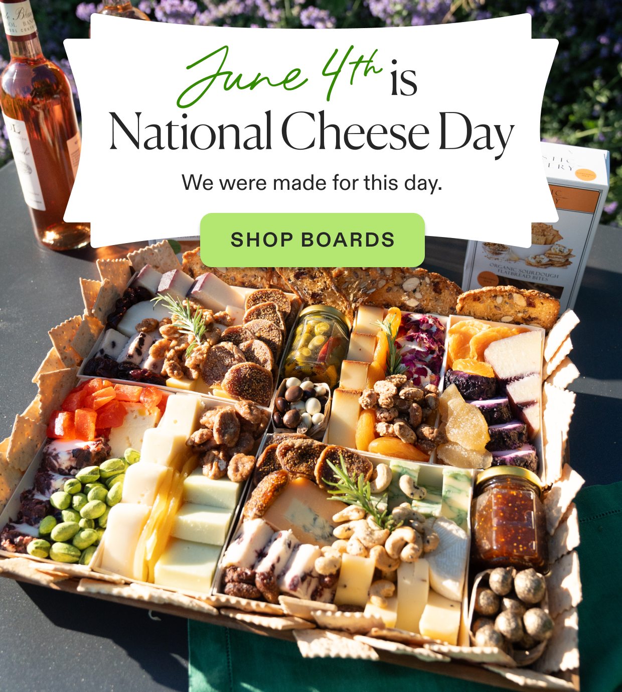June 4th is National Cheese Day, click to shop cheese boards