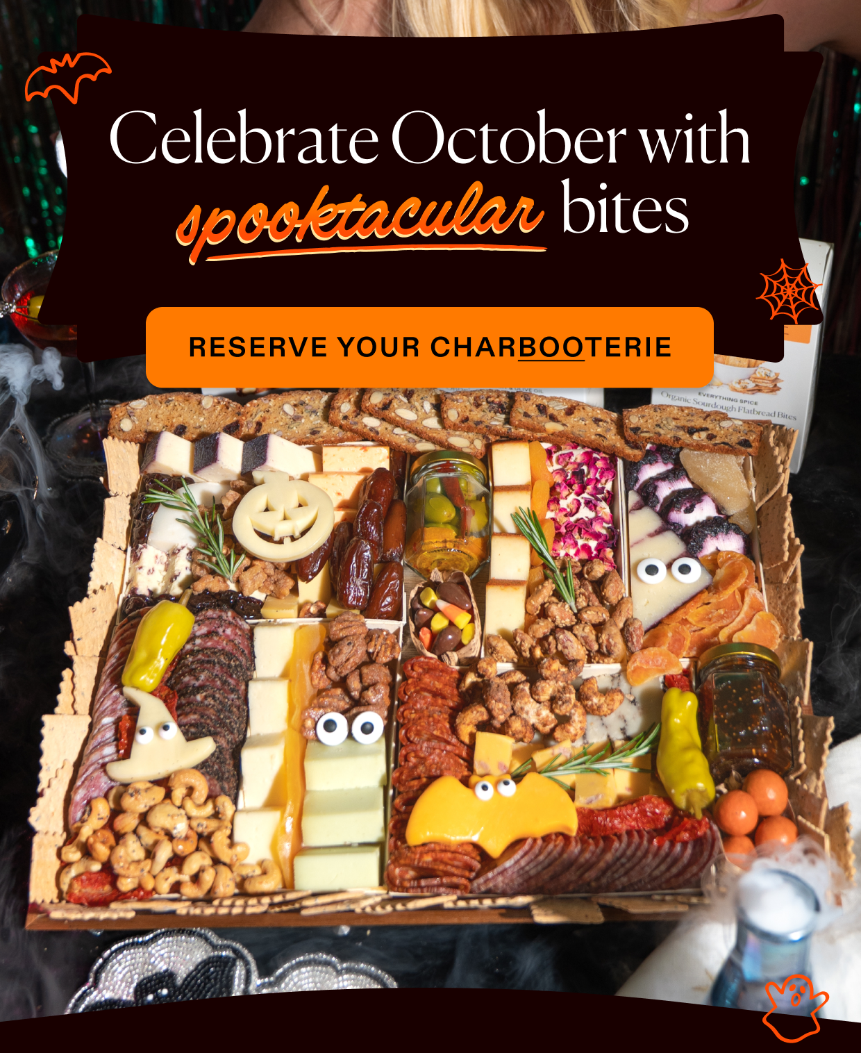 Celebrate October with Spooktacular bites, click to reserve your charBOOterie board