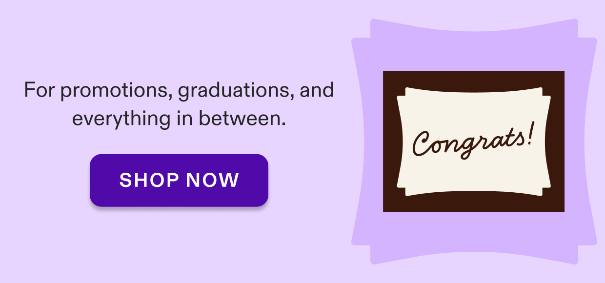 Click to shop medium dessert board with chocolate "congrats" message