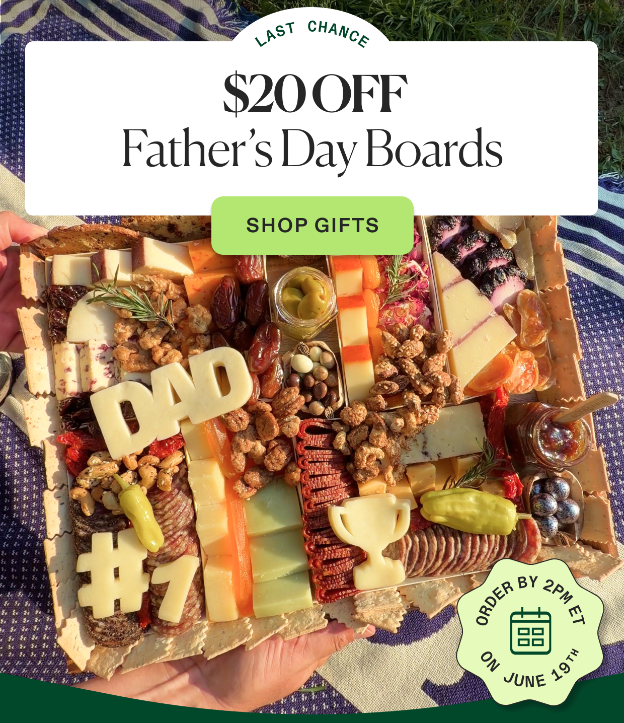 Dad-cuterie boards are almost sold out! Shop Father's Day Gifts