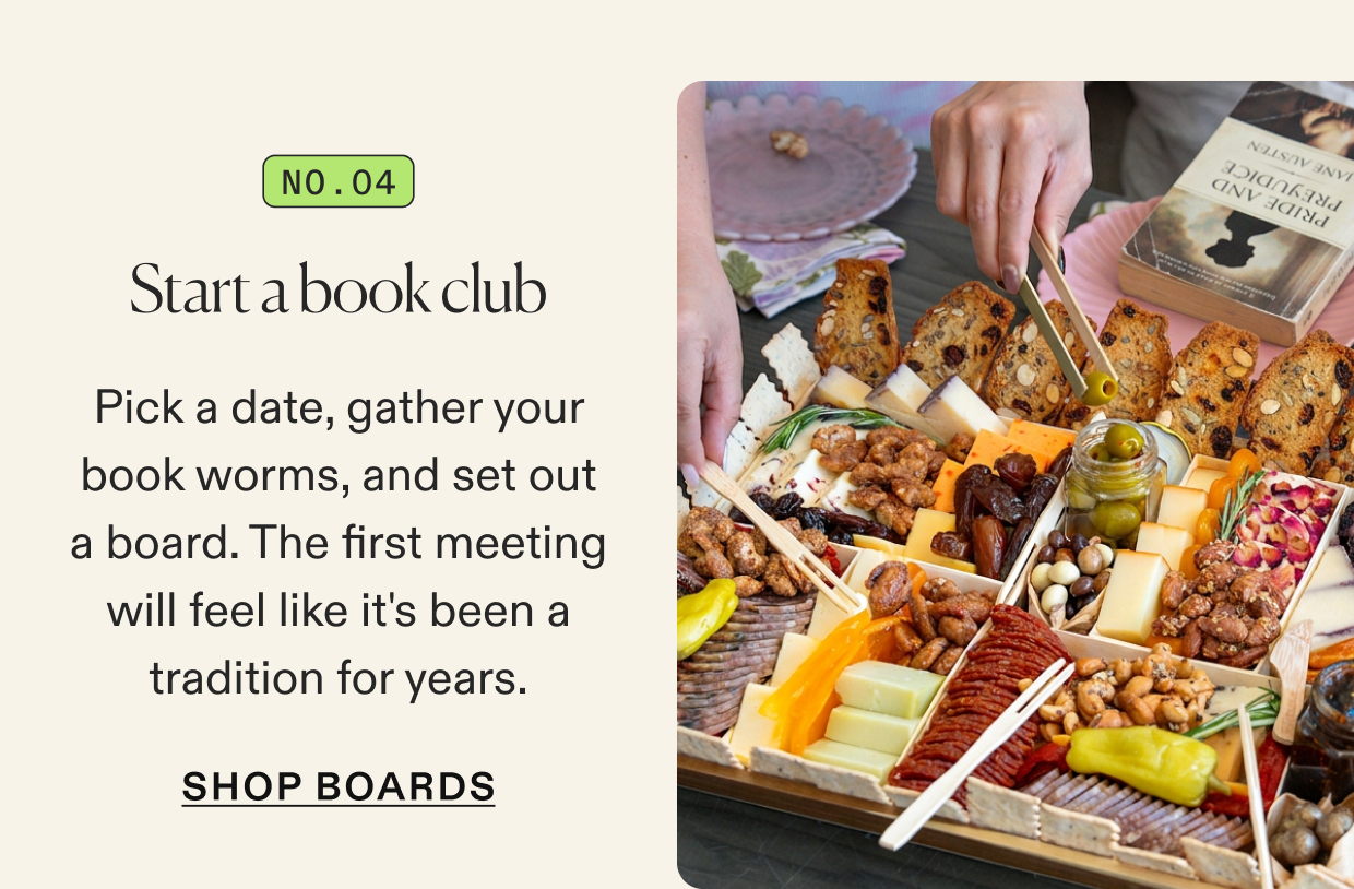 4. Start a book club, click to shop boards for hosting