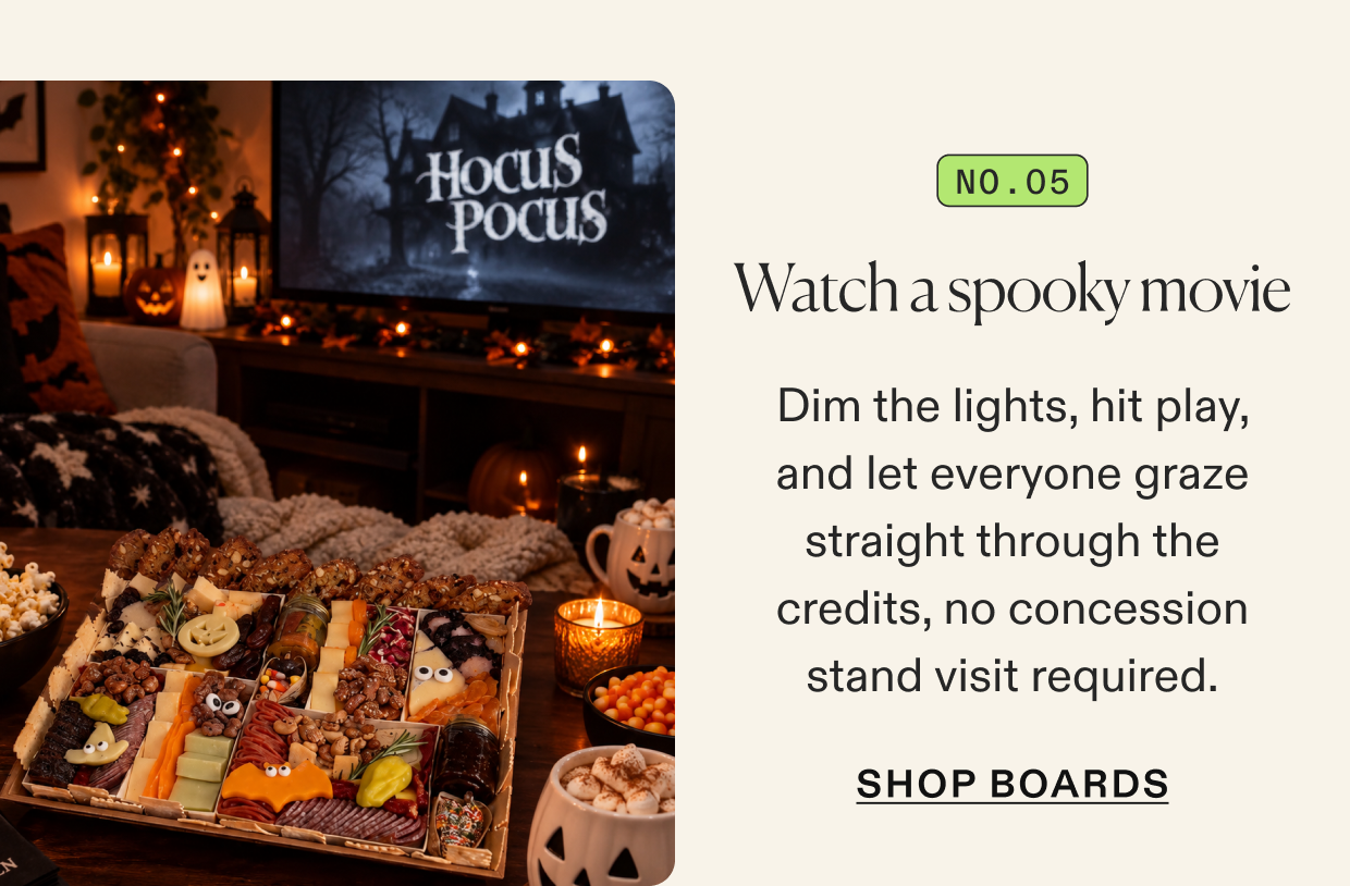 5. watch a spooky movie, click to shop Halloween boards