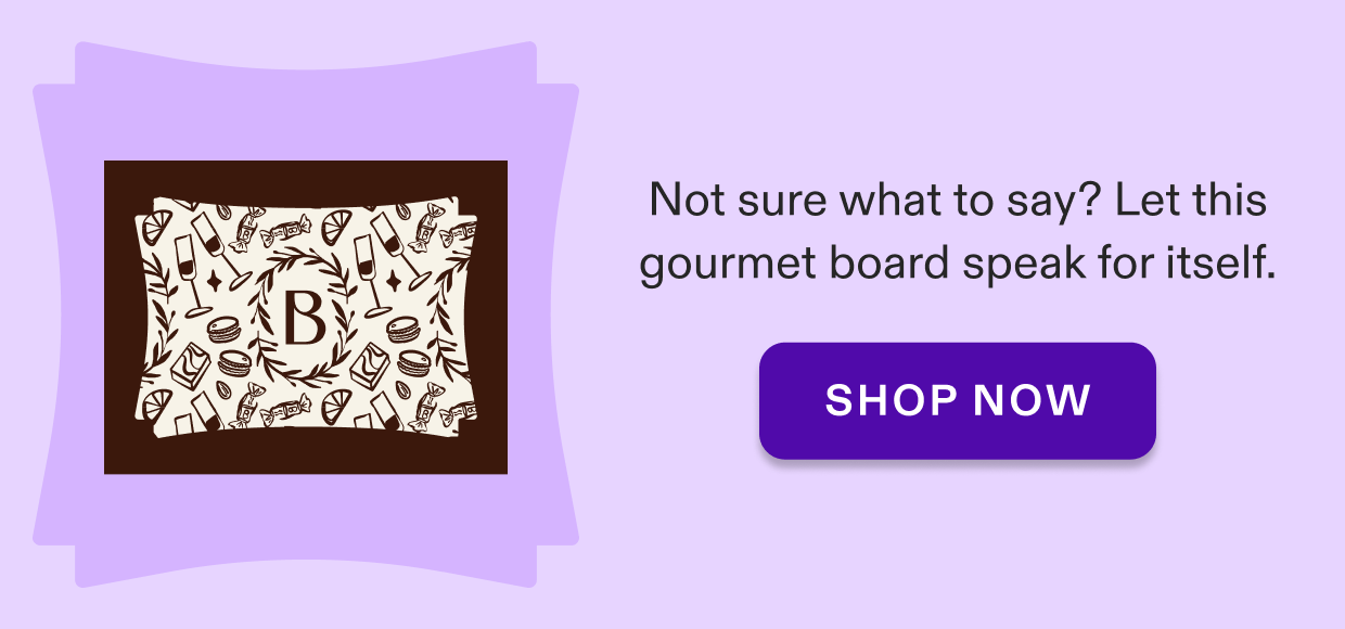 Click to shop medium dessert board with classic chocolate plaque