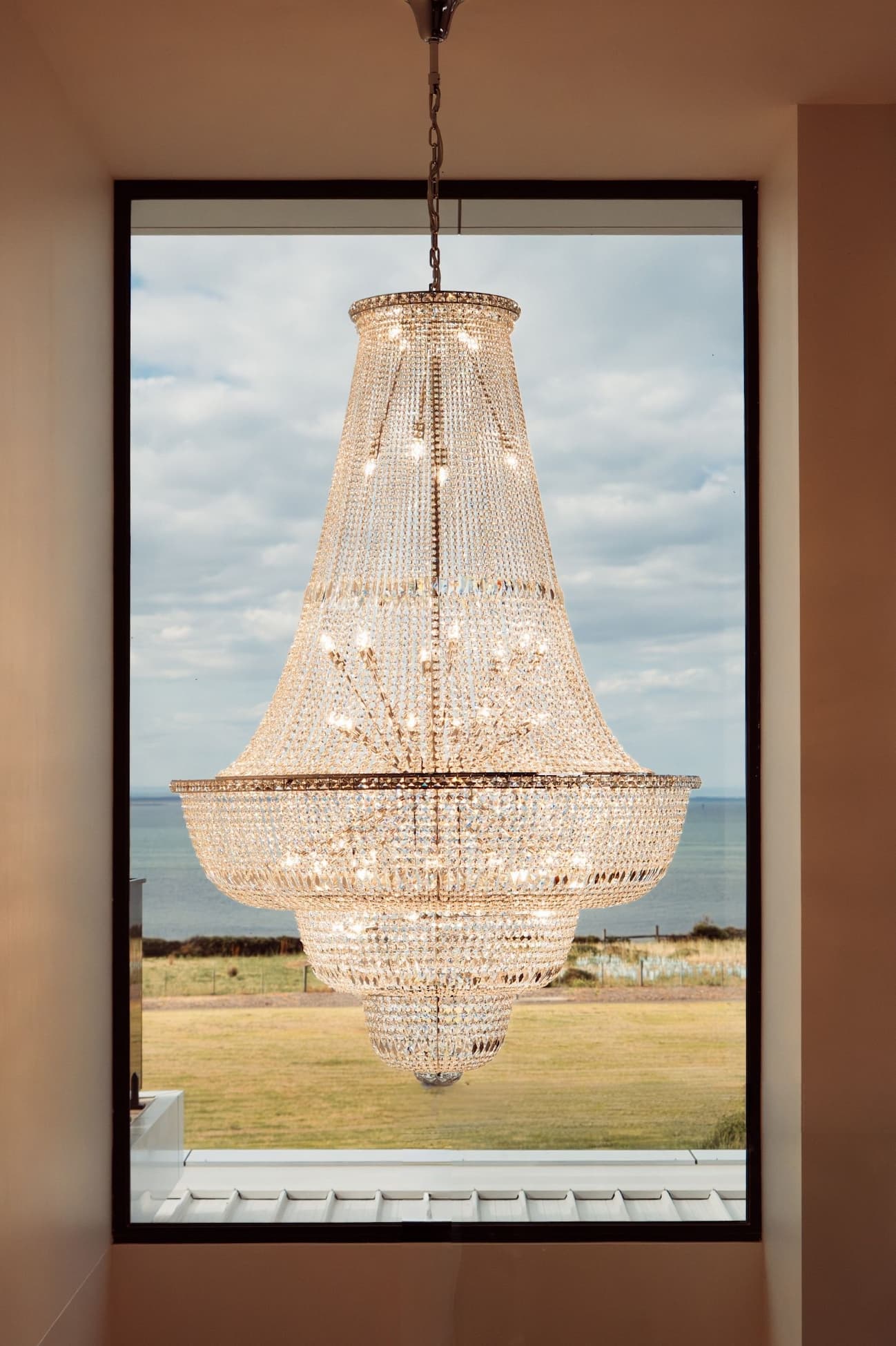 Bohemian Prague 10 Arm Crystal Chandelier - Brass Fixtures