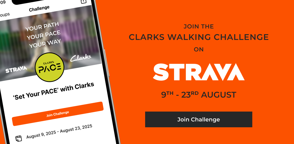 Join the Clarks Walking Challenge on Strava 9th-23rd of August