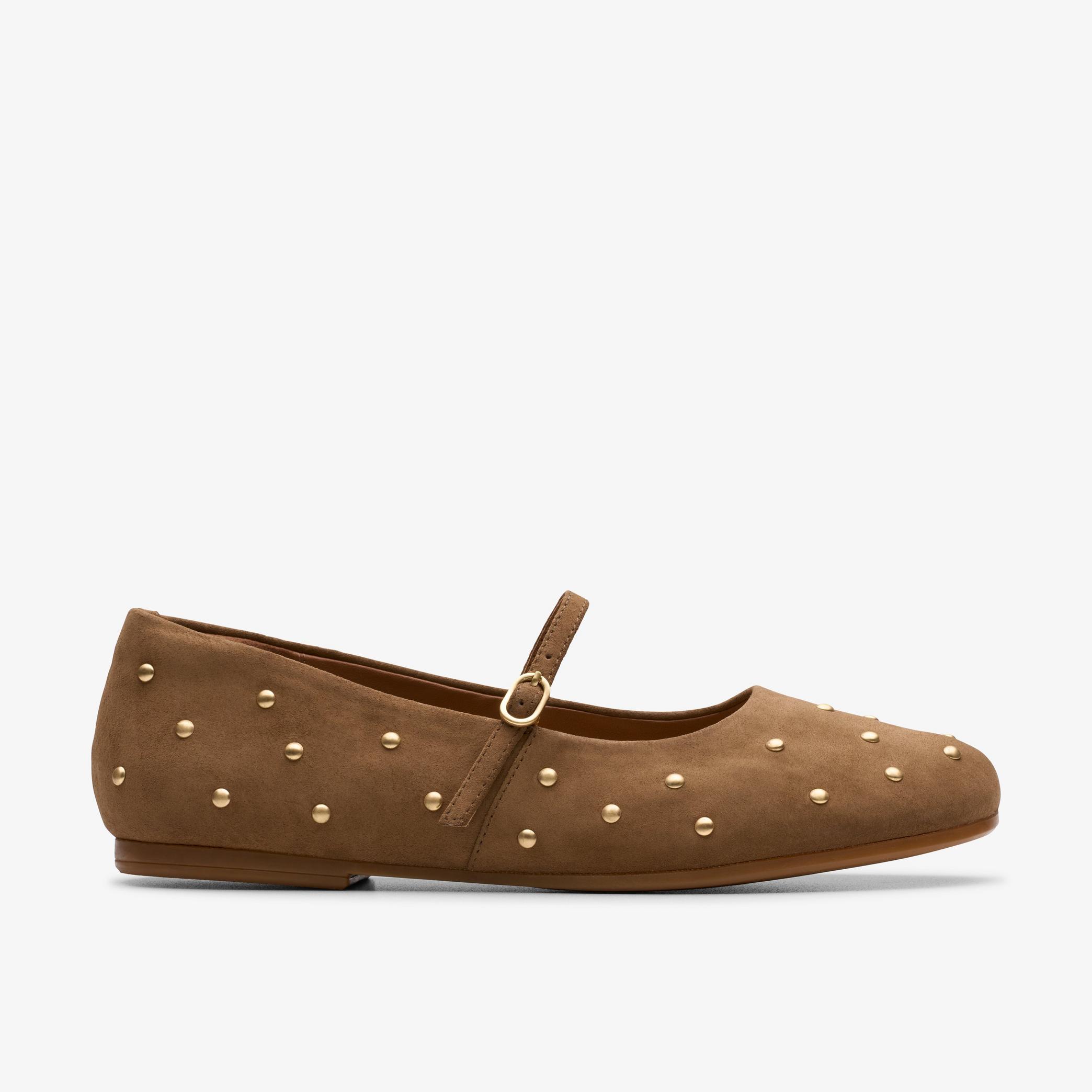 Shop Livia Stud Walnut Suede