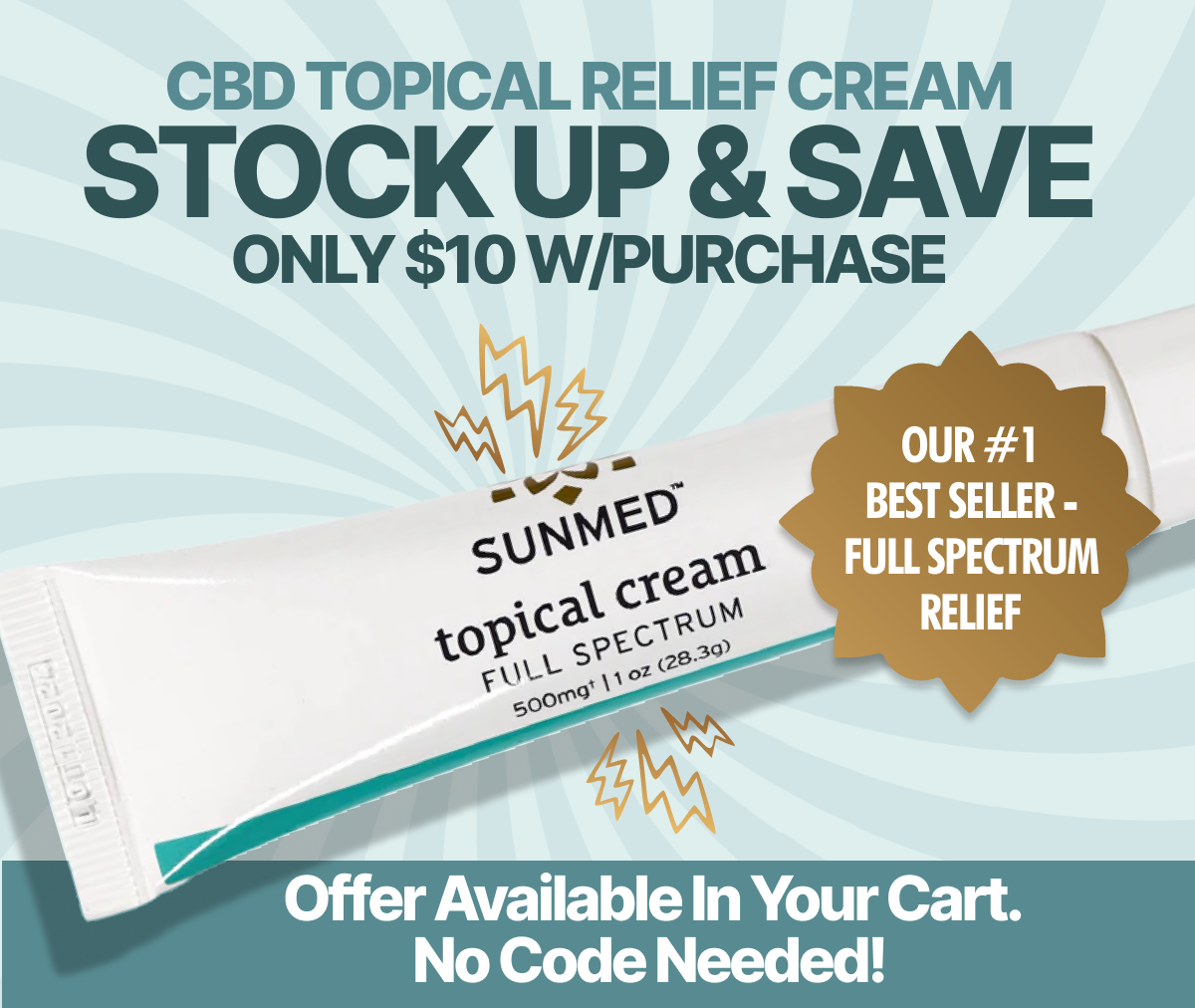 CBD TOPICAL RELIEF CREAM >> $10 WITH PURCHASE