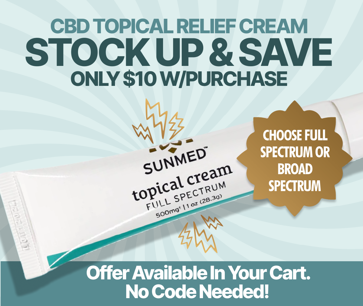 CBD TOPICAL RELIEF CREAM >> $10 WITH PURCHASE