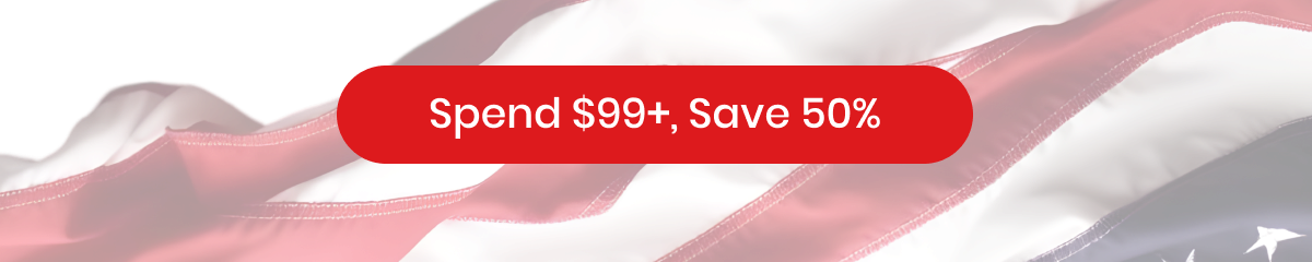 Spend $99+, Save 50%