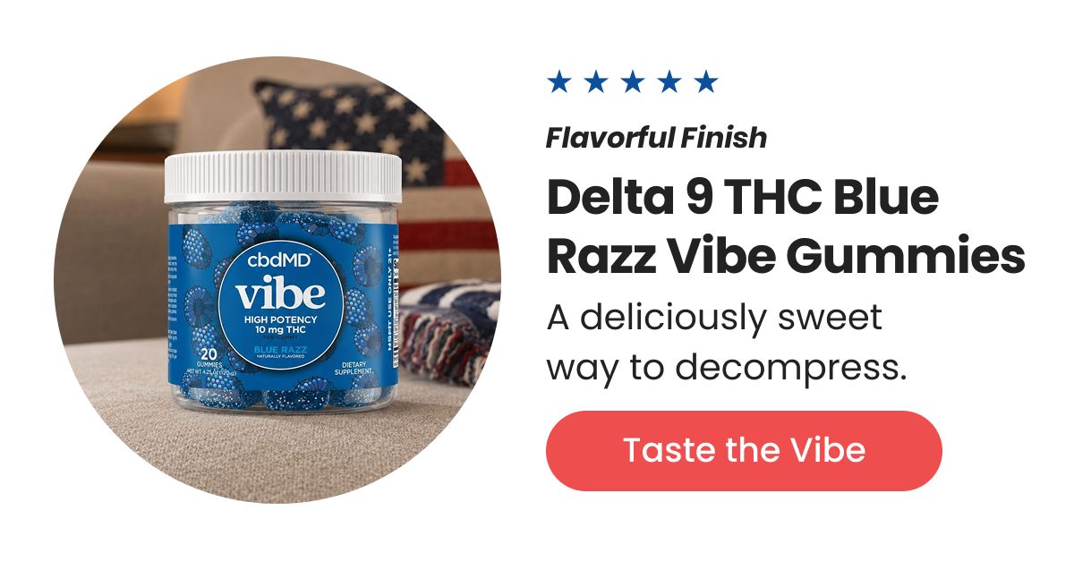 Delta 9 THC Blue Razz Vibe Gummies