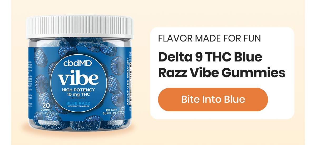Delta 9 THC Blue Razz Vibe Gummies
