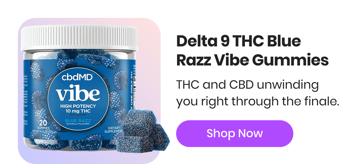 Delta 9 THC Blue Razz Vibe Gummies