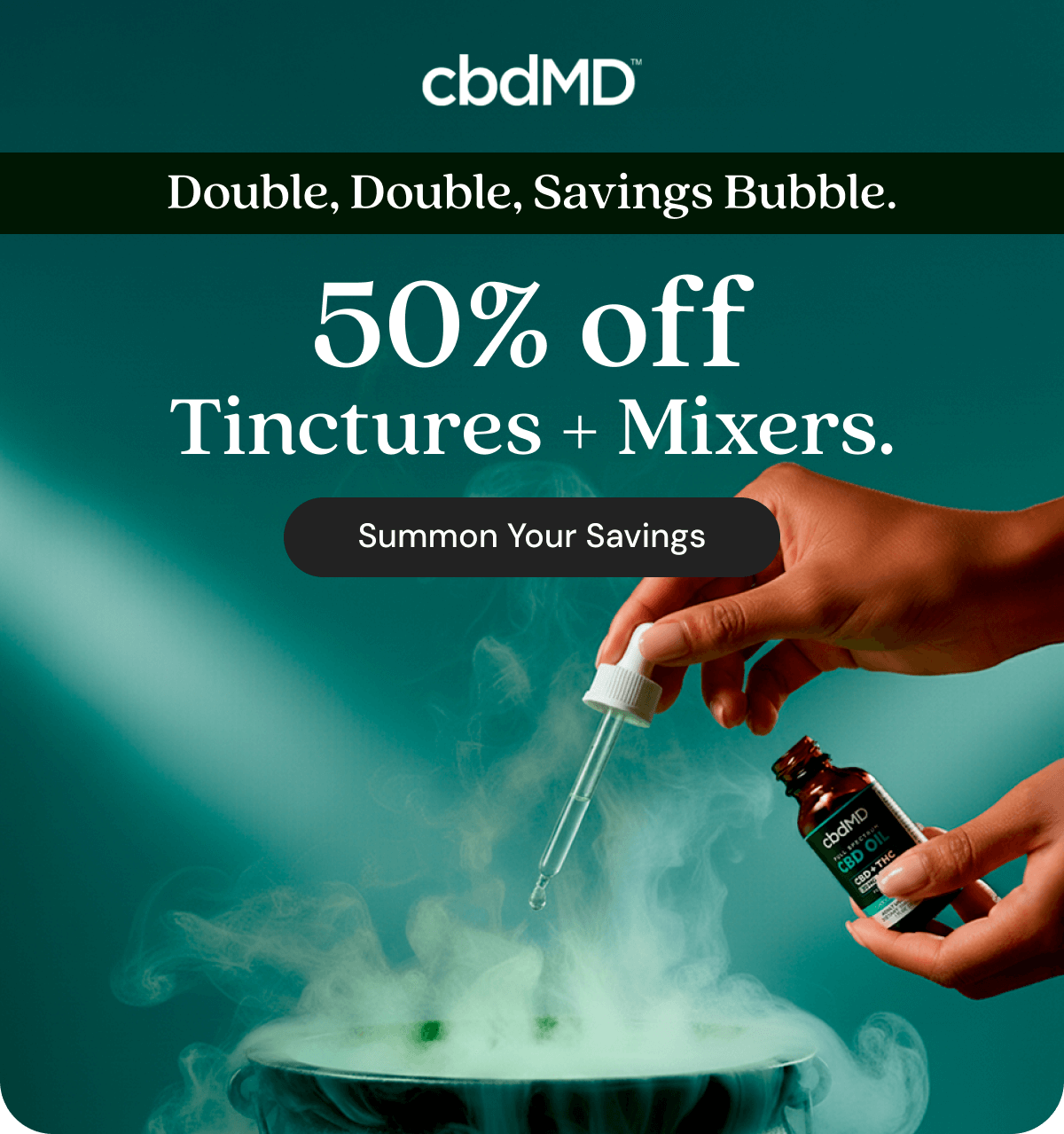 50% off tinctures + mixers.