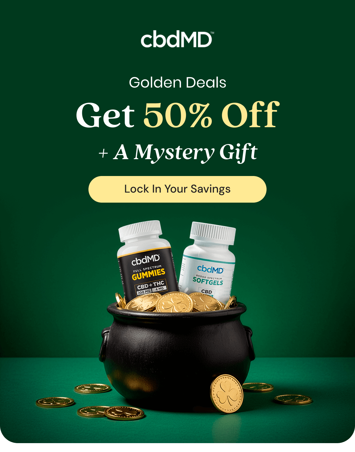 an image of a pot of coins and a bottle of cbd gold