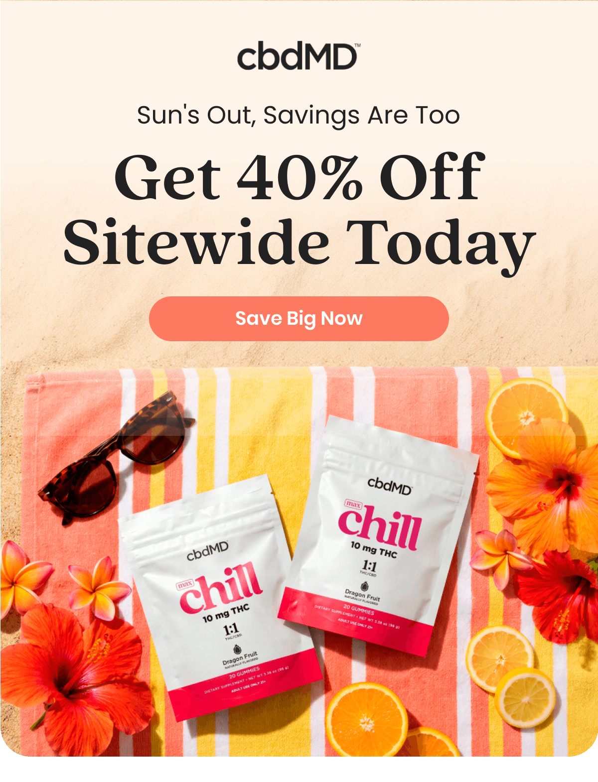 Sun's Out, Savings Are Too Get 40% Off Sitewide Today
