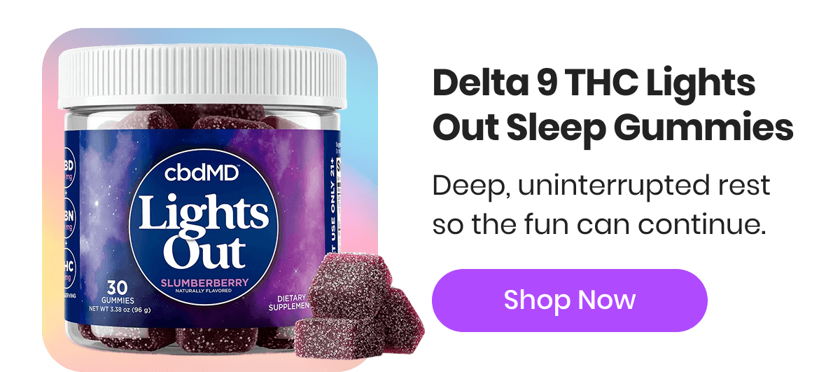Delta 9 THC Lights Out Sleep Gummies