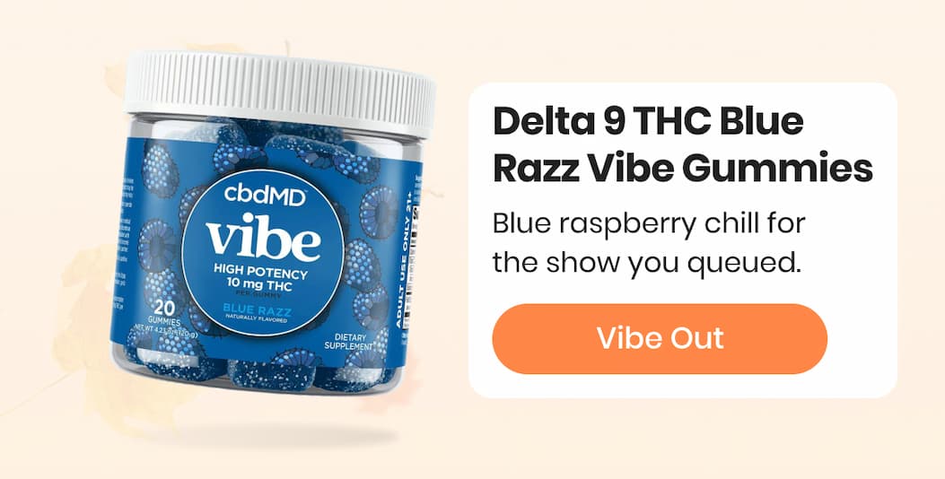 Delta 9 THC Blue Razz Vibe Gummies