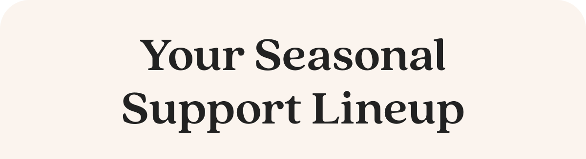 Your Seasonal Support Lineup