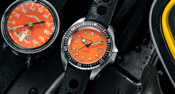 Orange Dial Diver 200M Automatic on rubber strap
