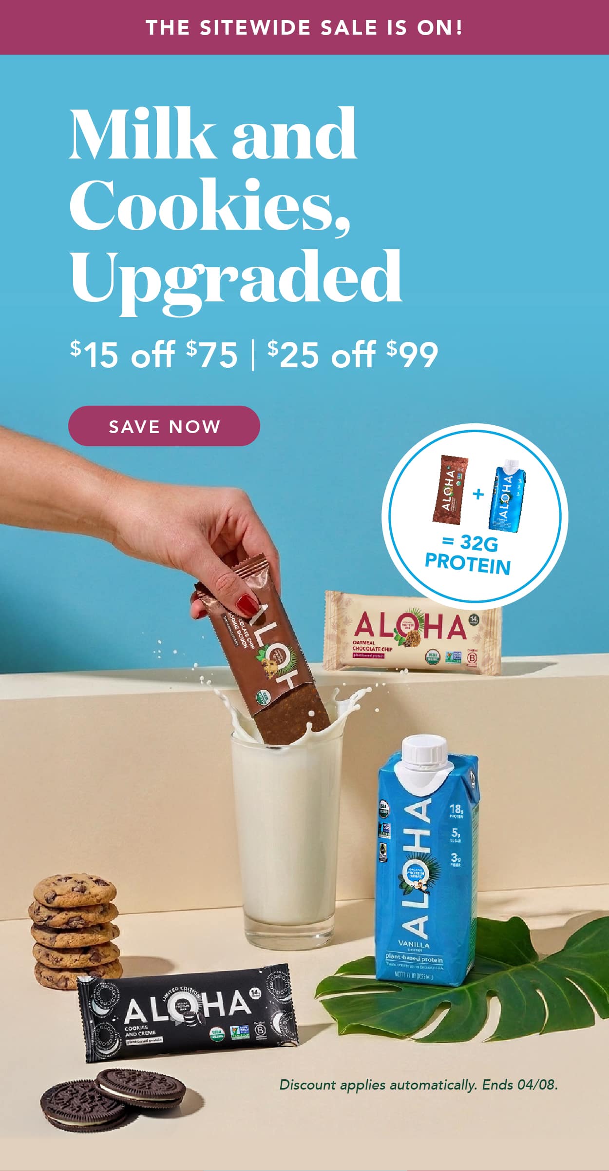 Get $15 off $75 or $25 off $99! Discount applies automatically. Ends 04/08