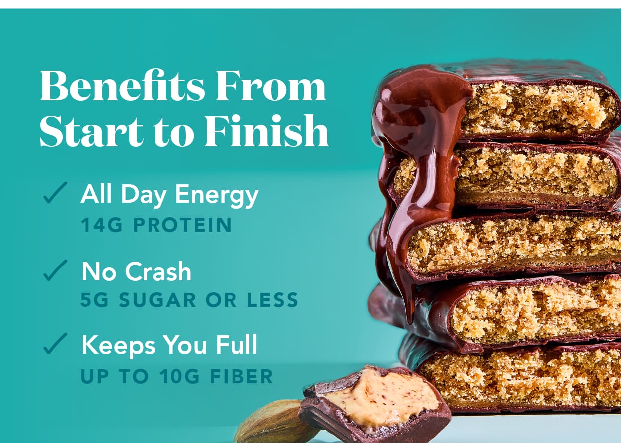 Benefits from start to finish: all day energy, no crash, keeps you full Benefits from start to finish: all day energy, no crash, keeps you full