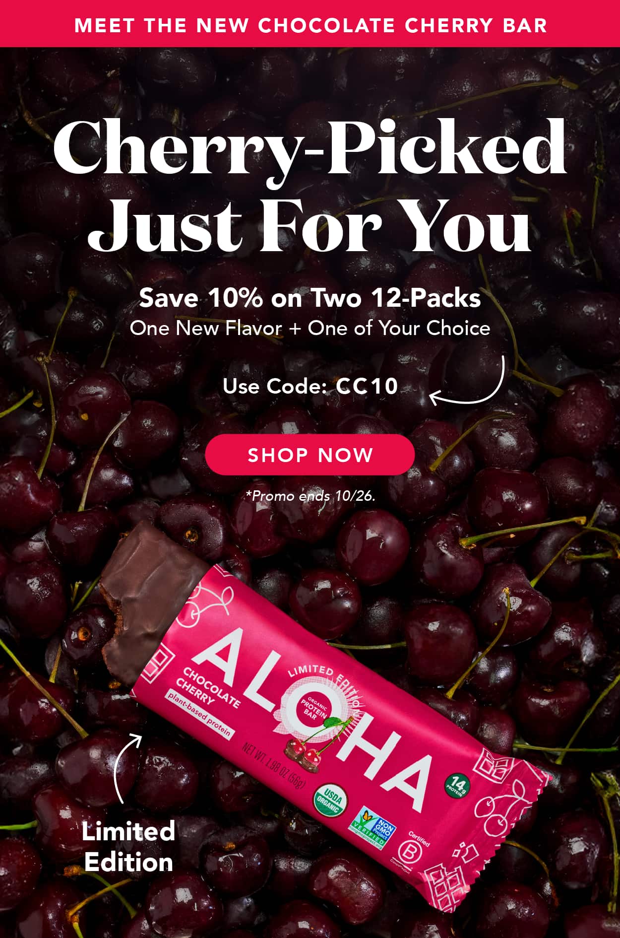 Meet the new Chocolate Cherry bar! Save 10% on two 12-packs using code CC10. Shop now! Meet the new Chocolate Cherry bar! Save 10% on two 12-packs using code CC10. Shop now!