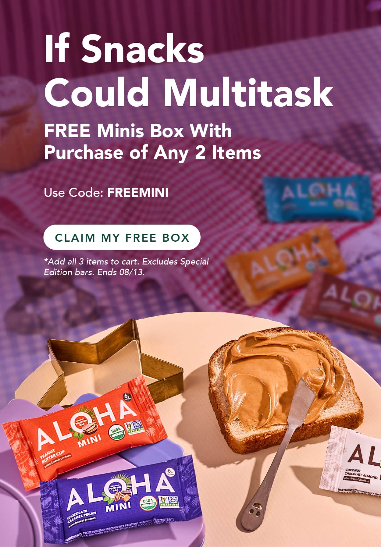 Ending soon, get a free box of minis with any 2 items, use code FREEMINI