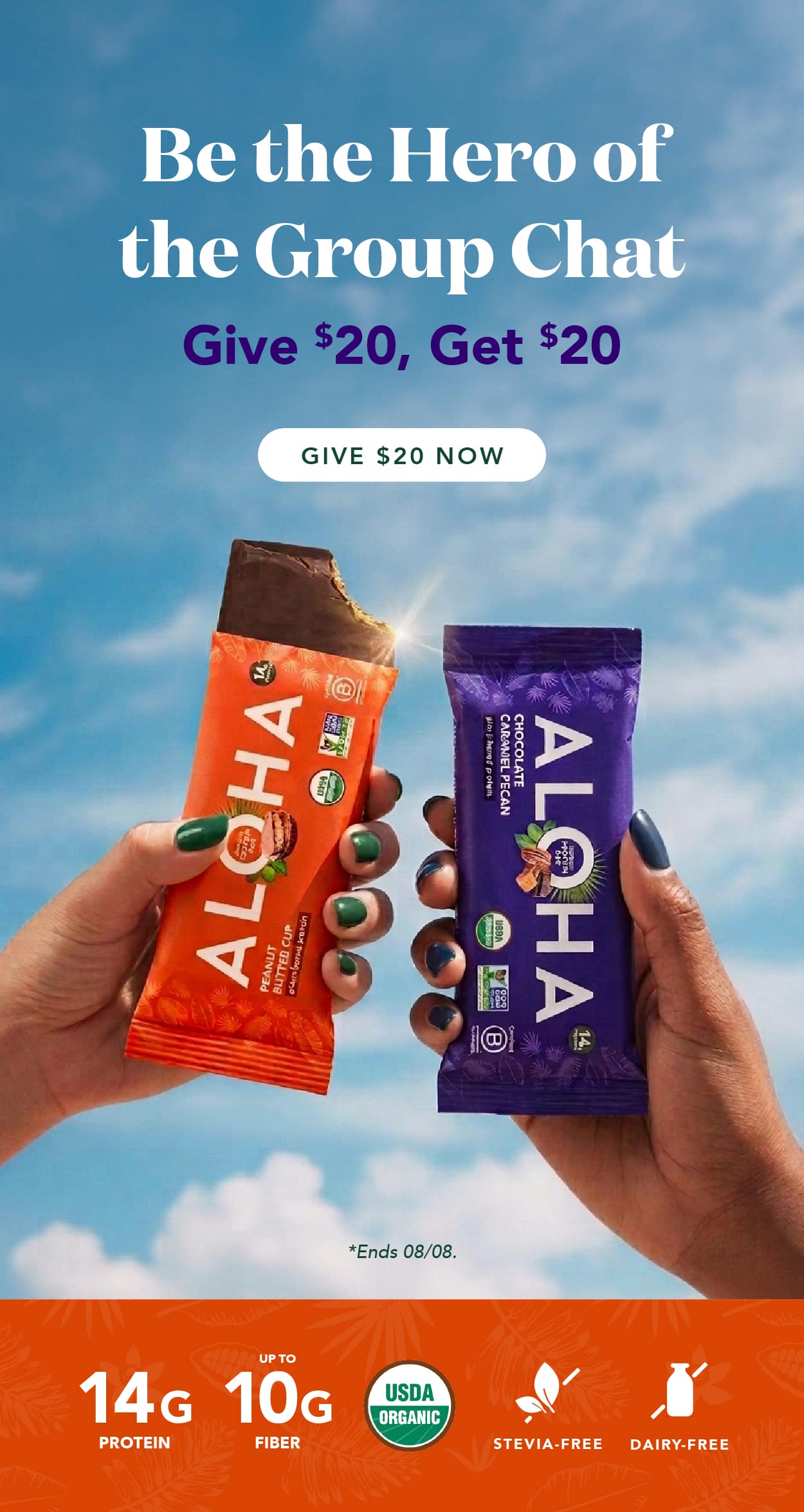 Be the hero of the group chat. Give $20, get $20 when you refer a friend. Ends 08/08.