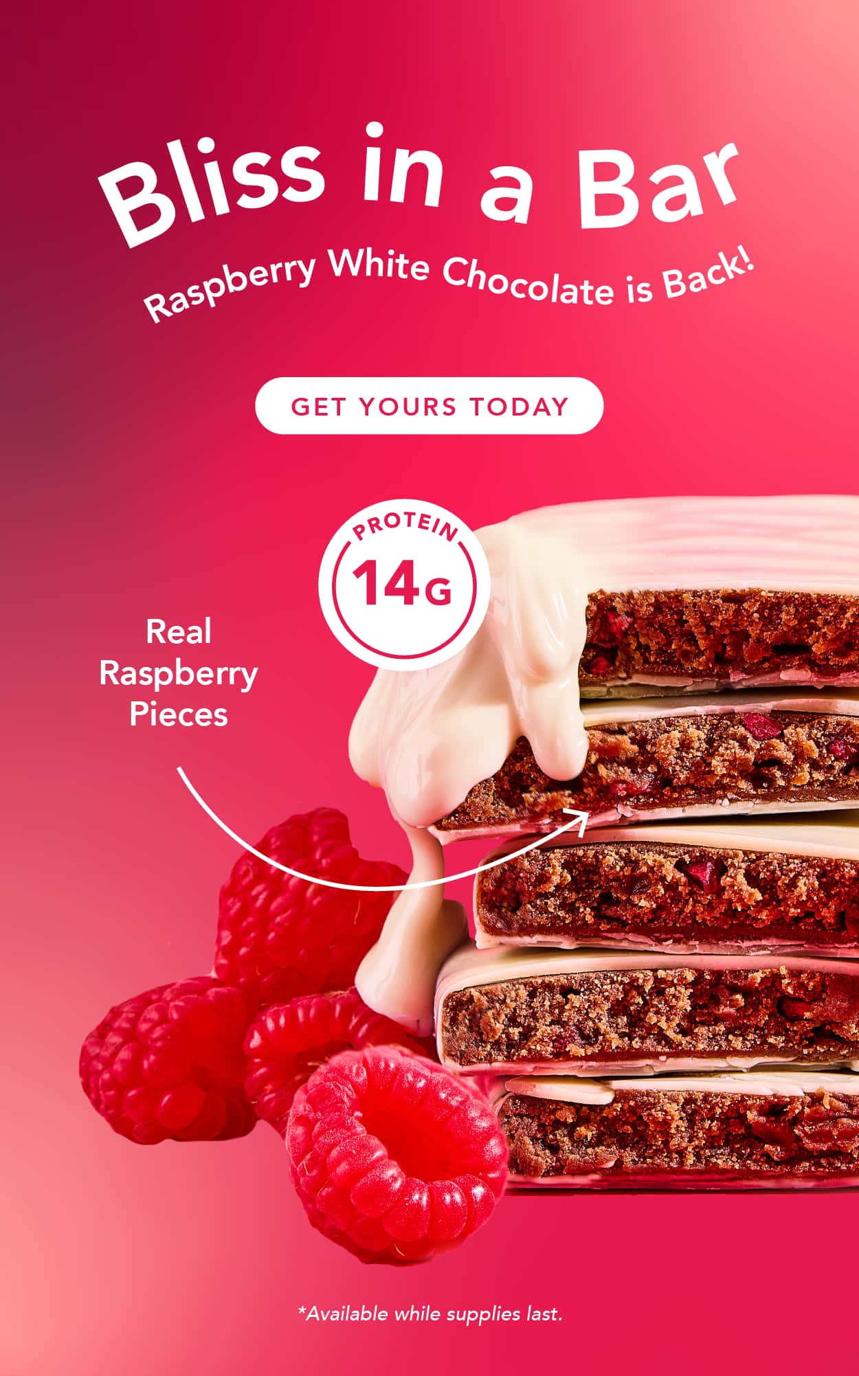 Bliss in a bar: Raspberry White Chocolate is back!