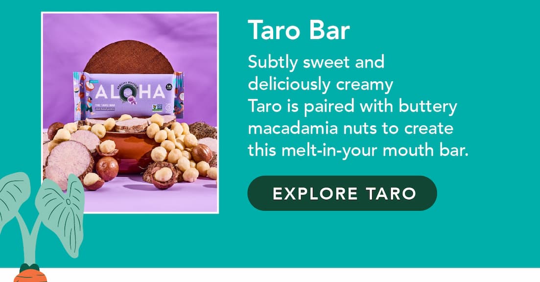 Taro Bar: subtly sweet and deliciously creamy taro is paired with buttery macadamia nuts