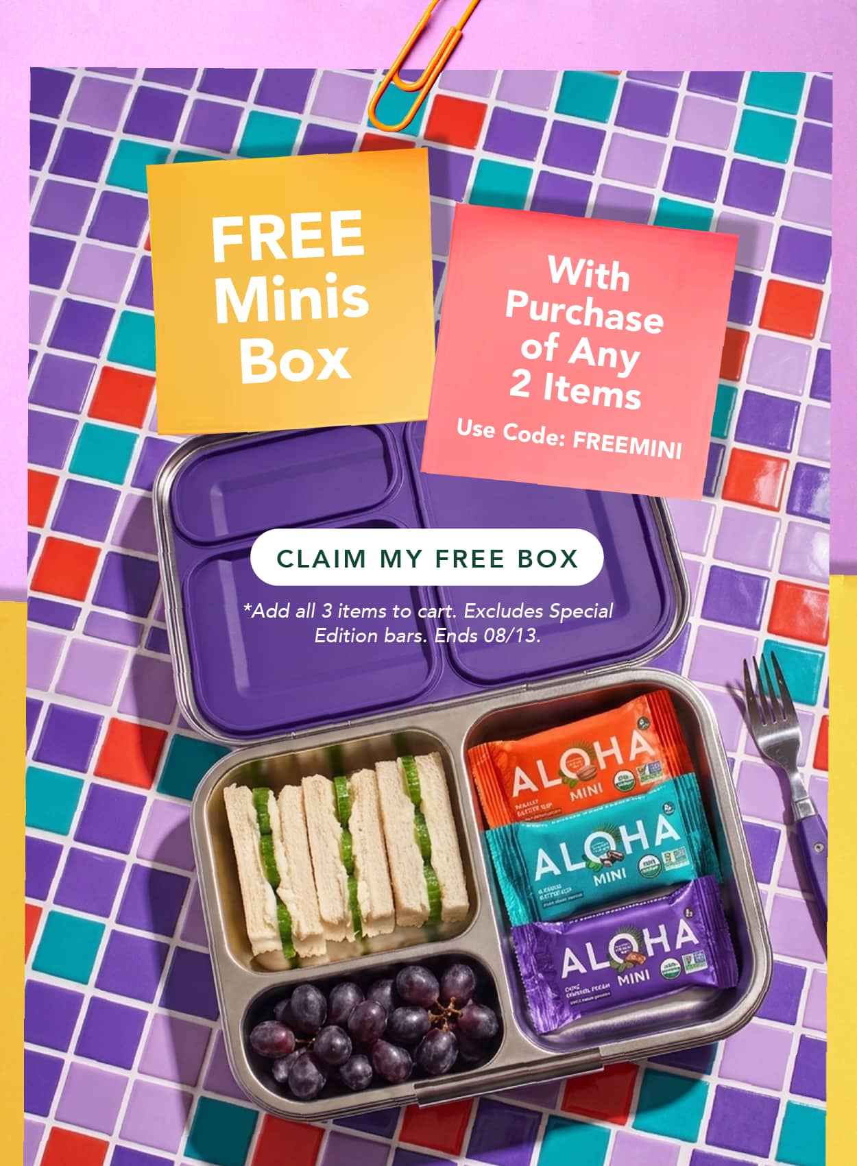 Get a free box of minis with any 2 items, use code FREEMINI