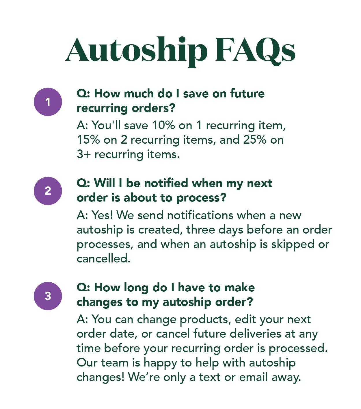 Your autoship FAQs, answered