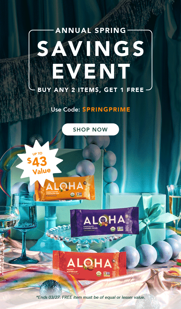 Buy any 2 items, get 1 free with code SPRINGPRIME! Ends 3/27