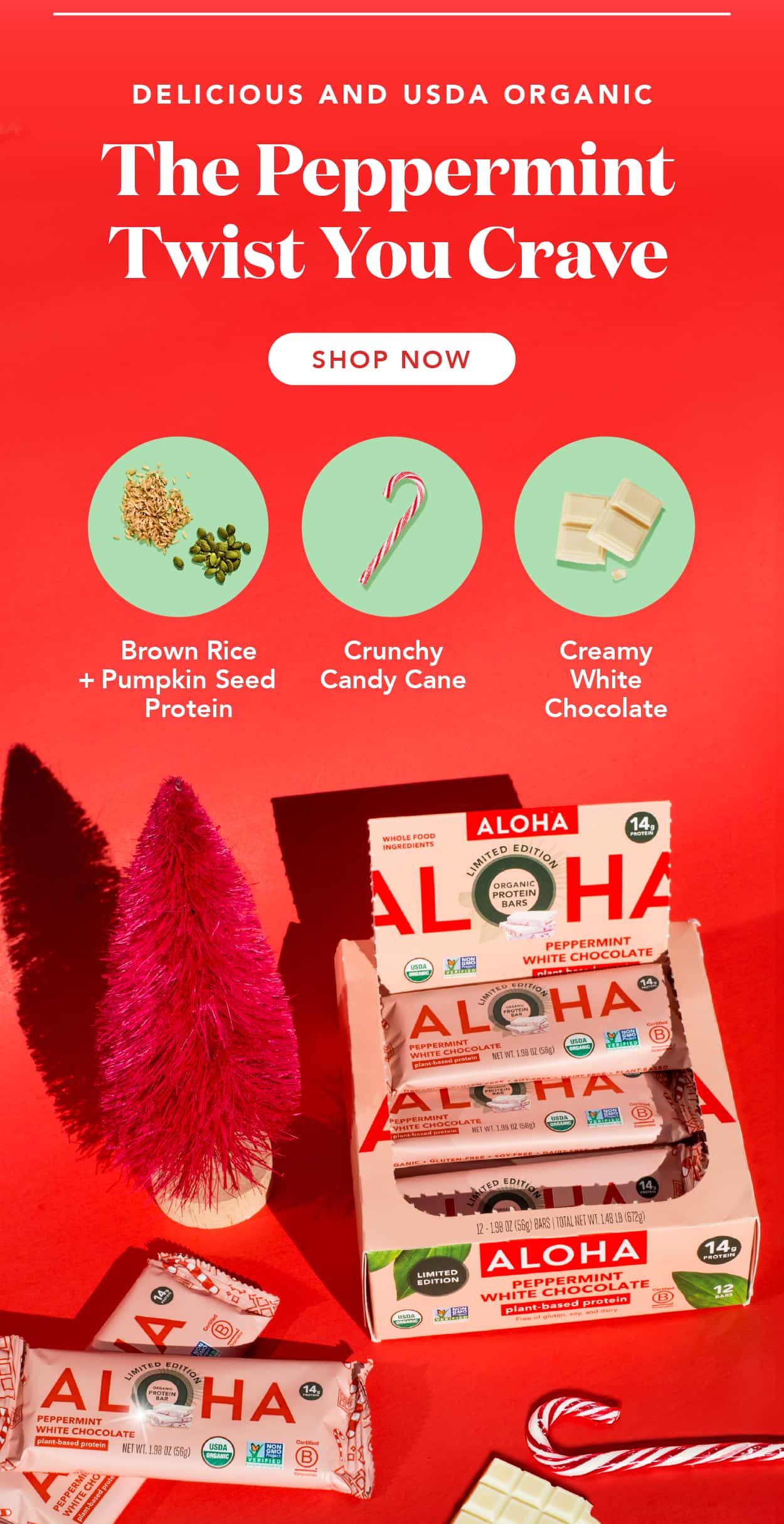 Delicious and USDA organic. The peppermint twist you crave Delicious and USDA organic. The peppermint twist you crave