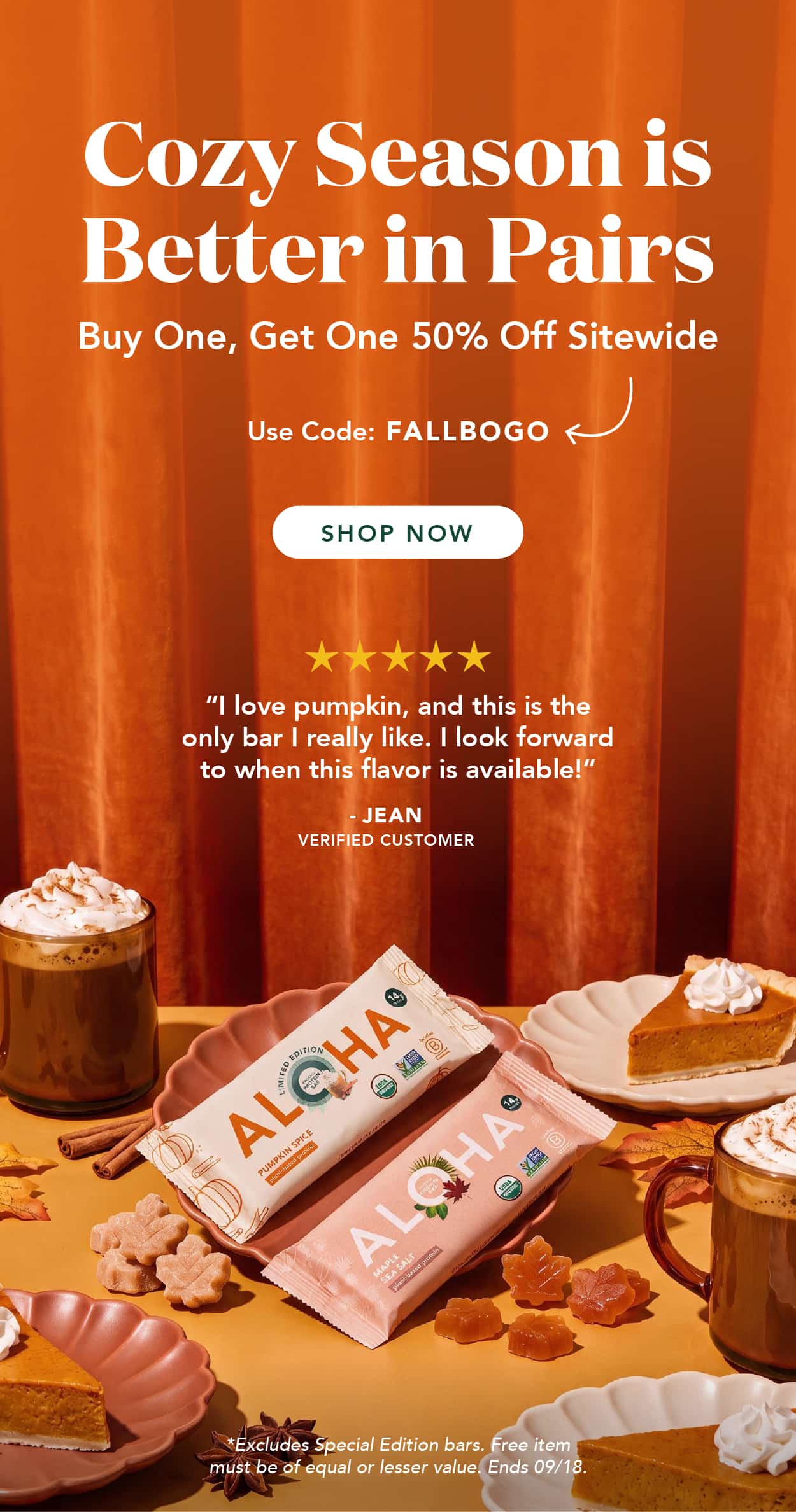 Buy one, get one 50% off sitewide with code FALLBOGO! Ends 9/18