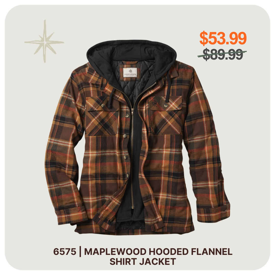 Men's Maplewood Hooded Flannel Shirt Jacket