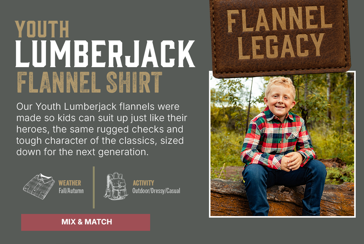 Youth Lumberjack Flannel Shirt | MIX & MATCH 3 FOR $75